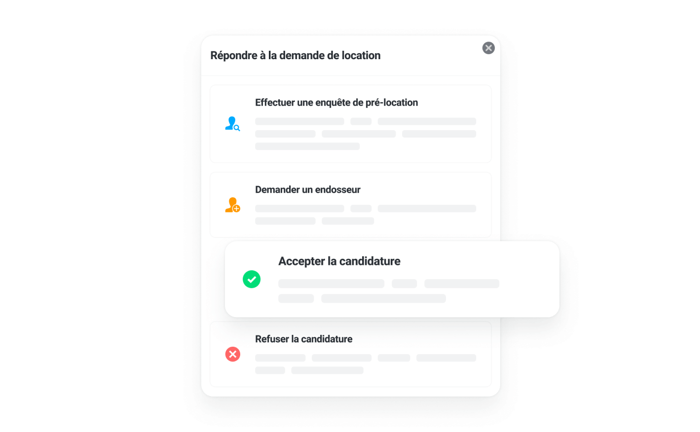 Acceptez ou refusez une candidature