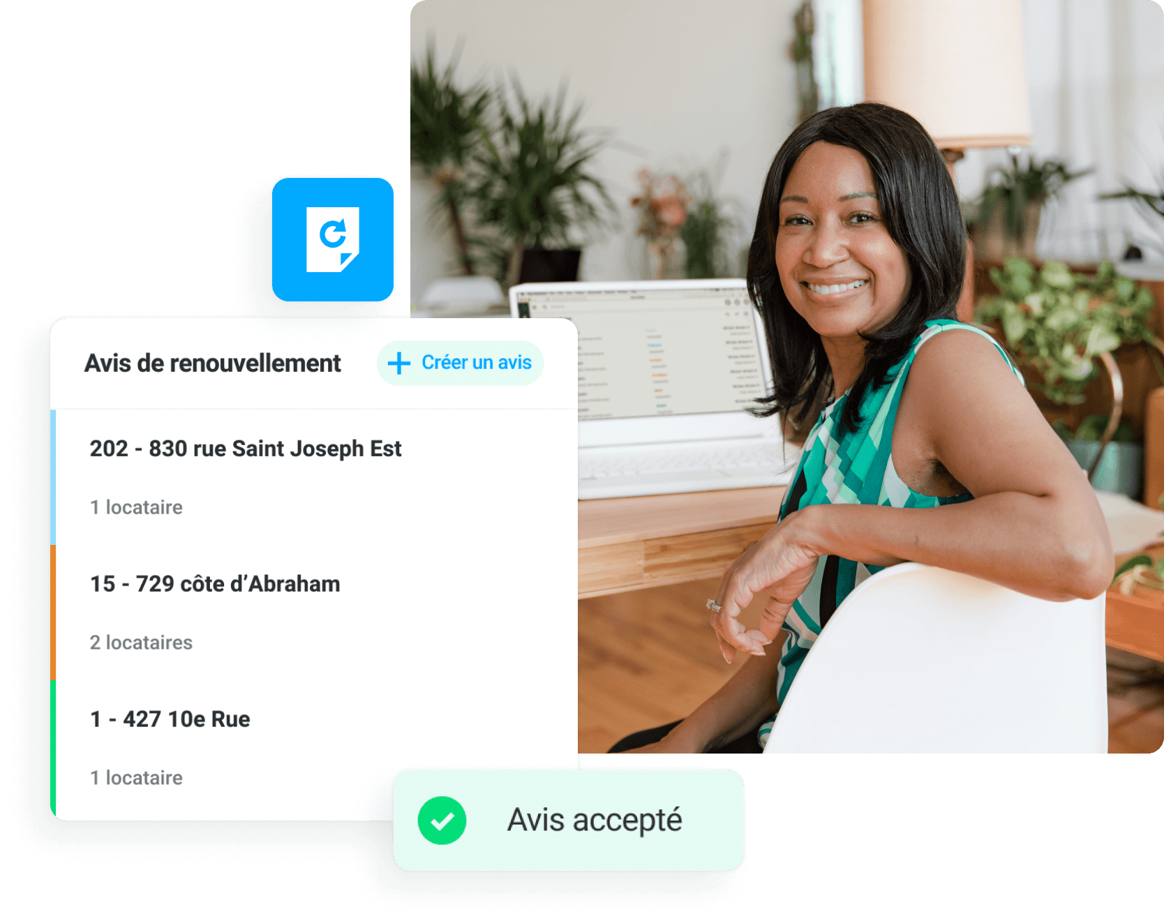 Avis de renouvellement électronique